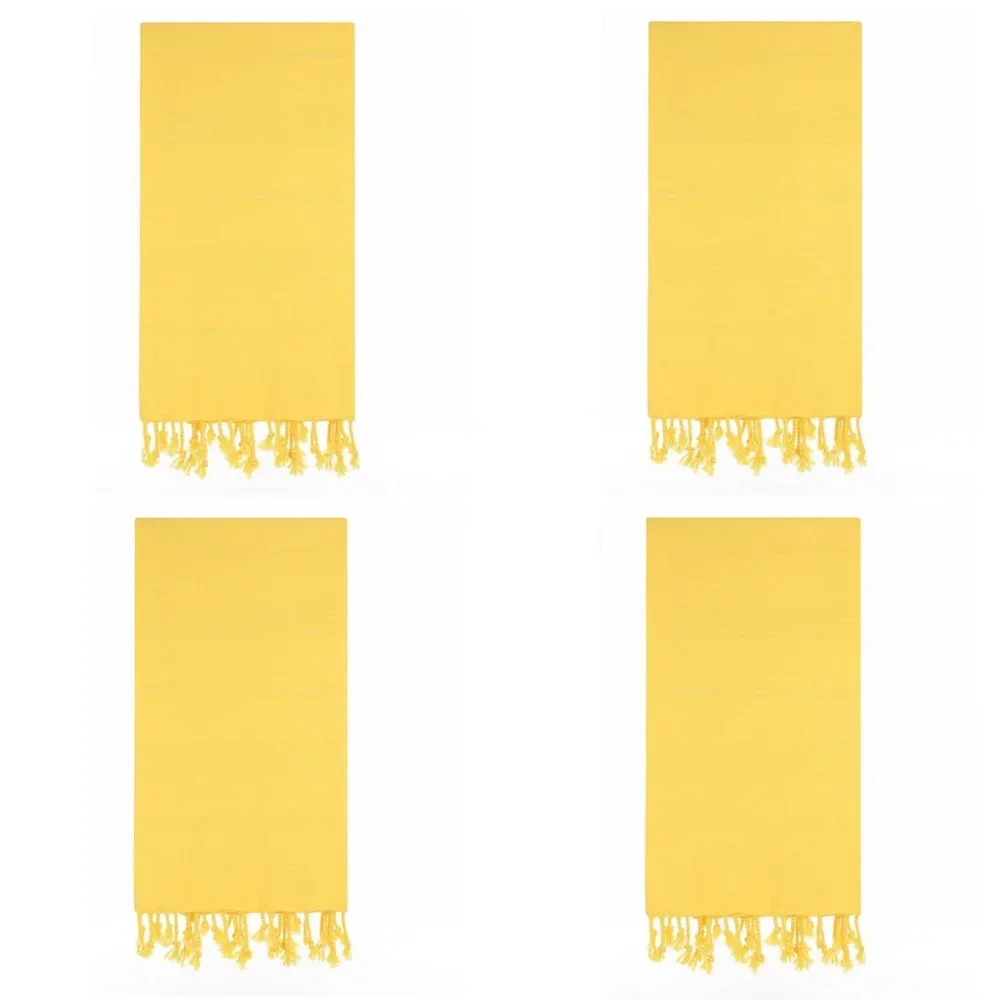 4 Yellow Beach Bath Towels - 100% Turkish Cotton - Citizens of the Beach